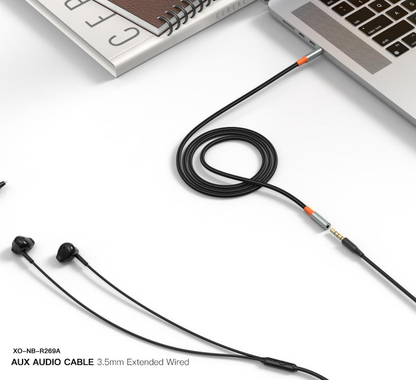 Audio kabel 3.5mm - 3.5mm XO Design NB-R269A, 1m, Černý