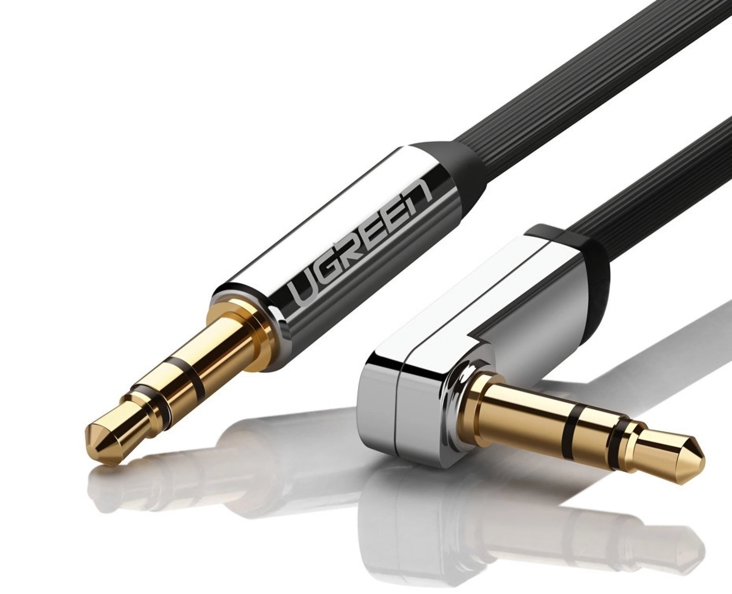 Audio kabel 3.5mm - 3.5mm UGREEN AV119 Angled, 2m, Černý