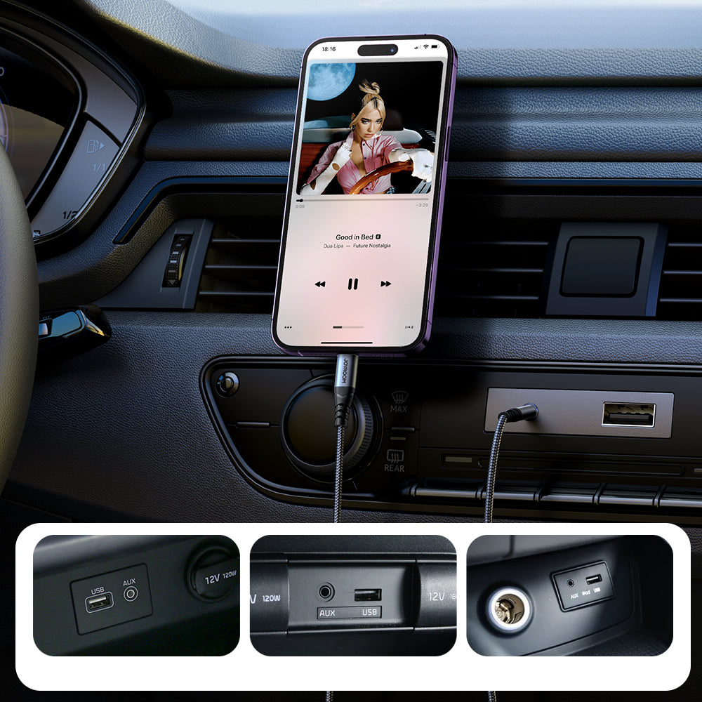 Audio kabel Lightning - 3.5mm Joyroom SY-A06, 1.2m, černý