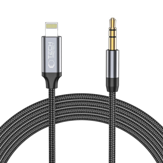 Audio kabel Lightning - 3.5mm Tech-Protect Ultraboost, 1m, Černý