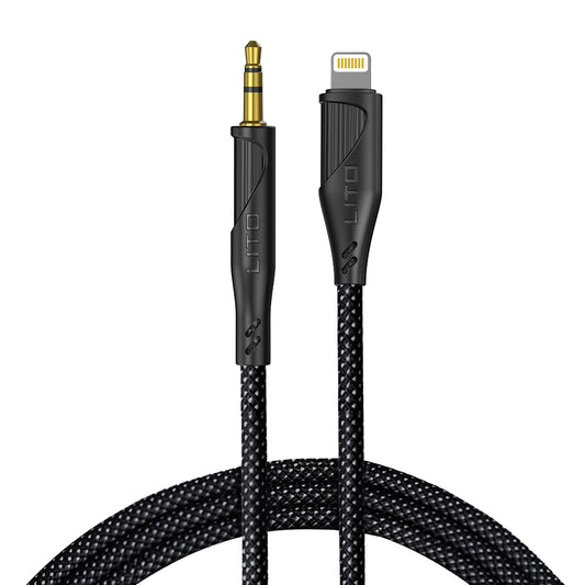 Audio kabel Lightning - 3.5mm Lito LA02, 1m, Černý
