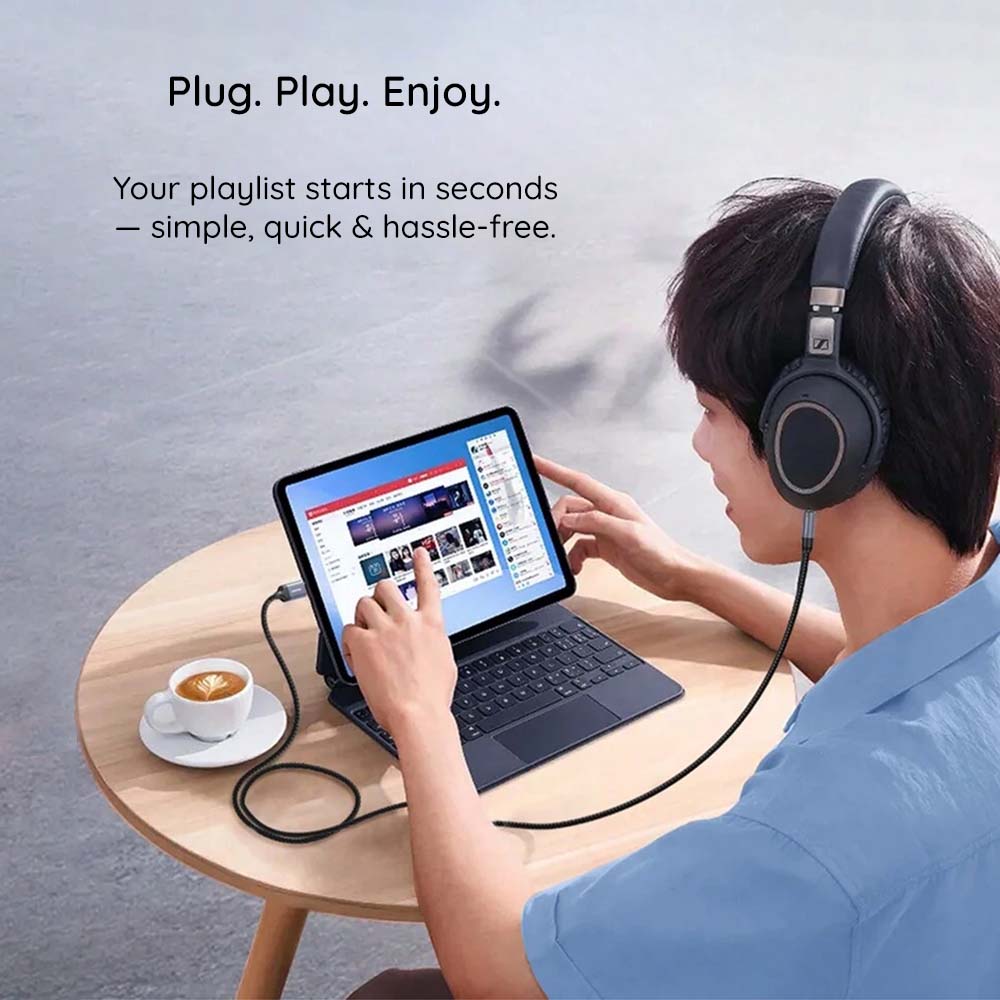 Lightning Audio Cable - 3.5mm Techsuit AC17 NexaSound, 1m, Gray