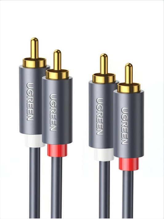 Audio kabel UGREEN AV104, 2 x RCA - 2 x RCA, 3m, černý
