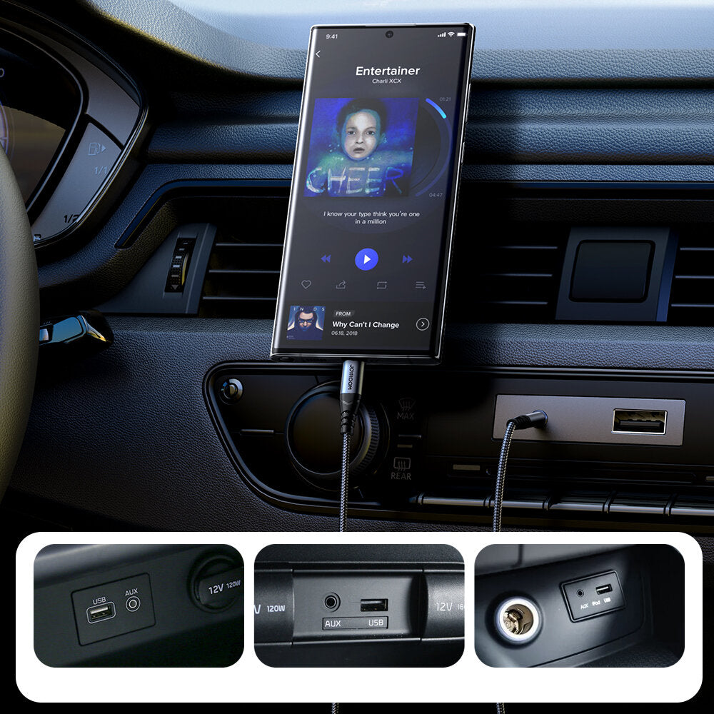 Audio kabel USB-C - 3.5mm Joyroom SY-A07, 1.2m, černý