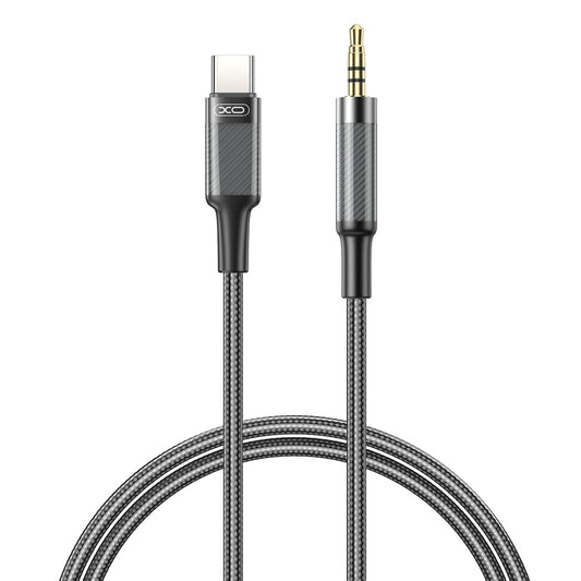Audio kabel USB-C - 3.5mm XO Design NB-R279B, 1m, Černý