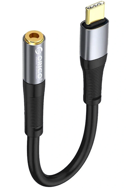 Audio adaptér USB-C – 3,5 mm Orico AXC-02, černý