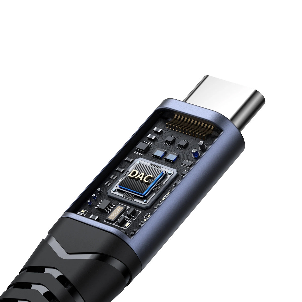 Audio kabel USB-C - 3.5mm / USB-C Joyroom SY-C02, 0.14m, černý