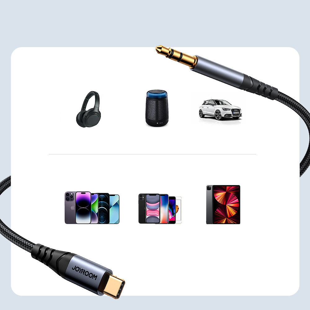 Audio kabel USB-C - 3.5mm Joyroom SY-A07, 1.2m, černý