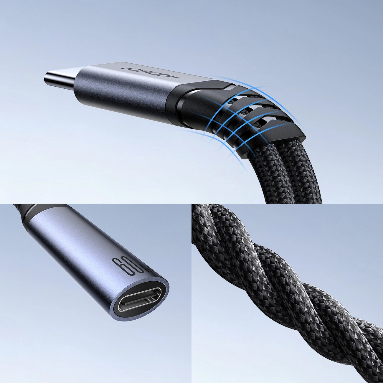 Audio kabel USB-C - 3.5mm / USB-C Joyroom SY-C02, 0.14m, černý
