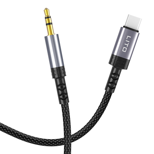 Audio kabel USB-C - 3.5mm Lito LA01T, 1m, Černý