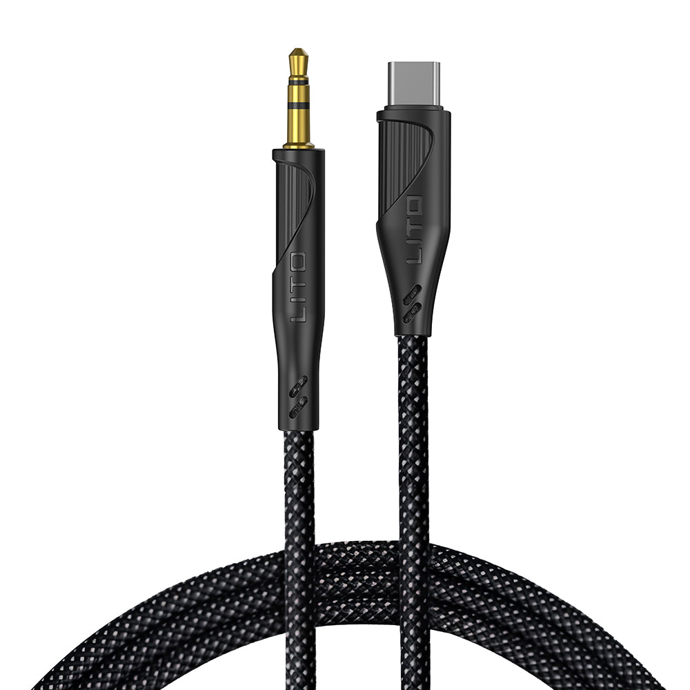 Audio kabel USB-C - 3.5mm Lito LA02, 1m, Černý