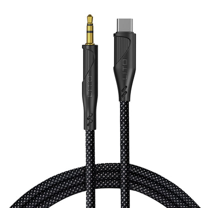 Audio kabel USB-C - 3.5mm Lito LA02, 1m, Černý