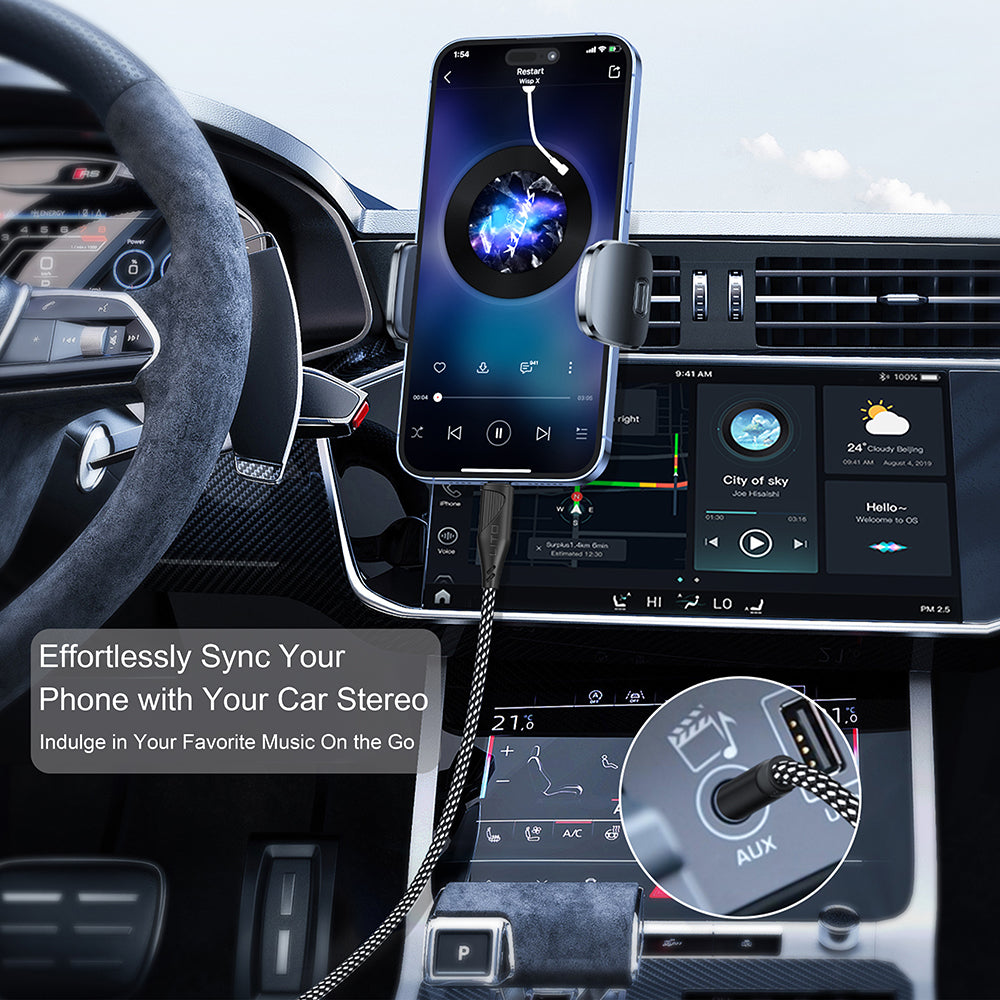 Audio kabel USB-C - 3.5mm Lito LA02, 1m, Černý