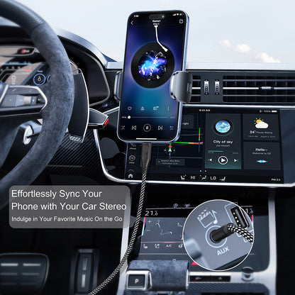 Audio kabel USB-C - 3.5mm Lito LA02, 1m, Černý