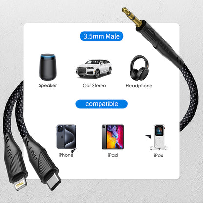 Audio kabel USB-C - 3.5mm Lito LA02, 1m, Černý