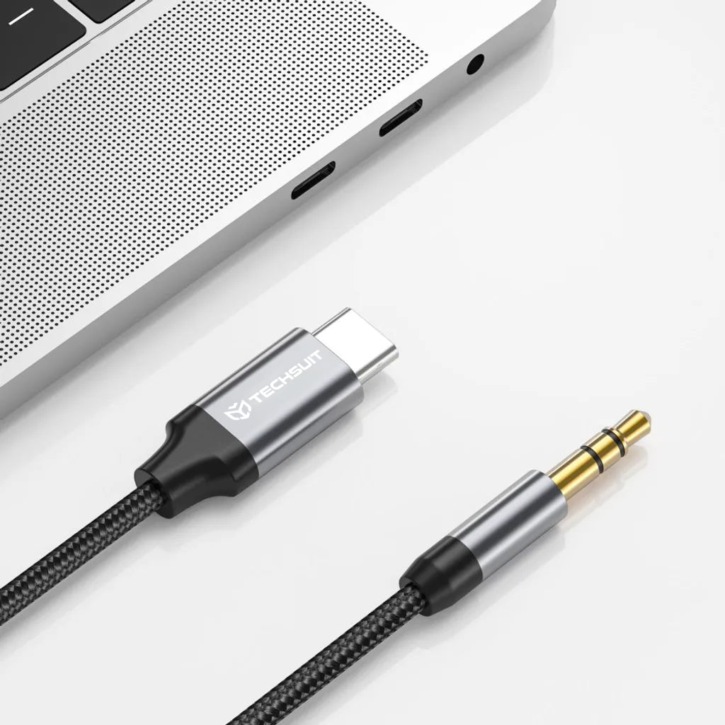 Audio kabel USB-C - 3.5mm Techsuit AC11 FuseXound, 0.5m, šedý