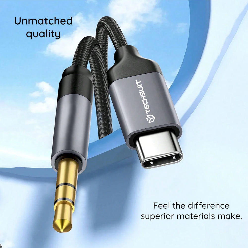 Audio kabel USB-C - 3.5mm Techsuit AC11 FuseXound, 0.5m, šedý