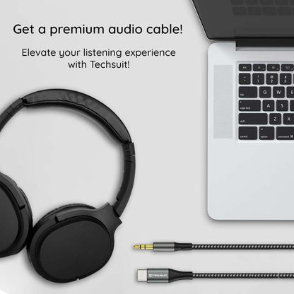Audio kabel USB-C - 3.5mm Techsuit AC16 NexaSound, 1m, šedý