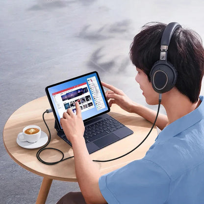 USB-C to 3.5mm Techsuit AC9 SoundShell Audio Cable, 1.5m, Gray