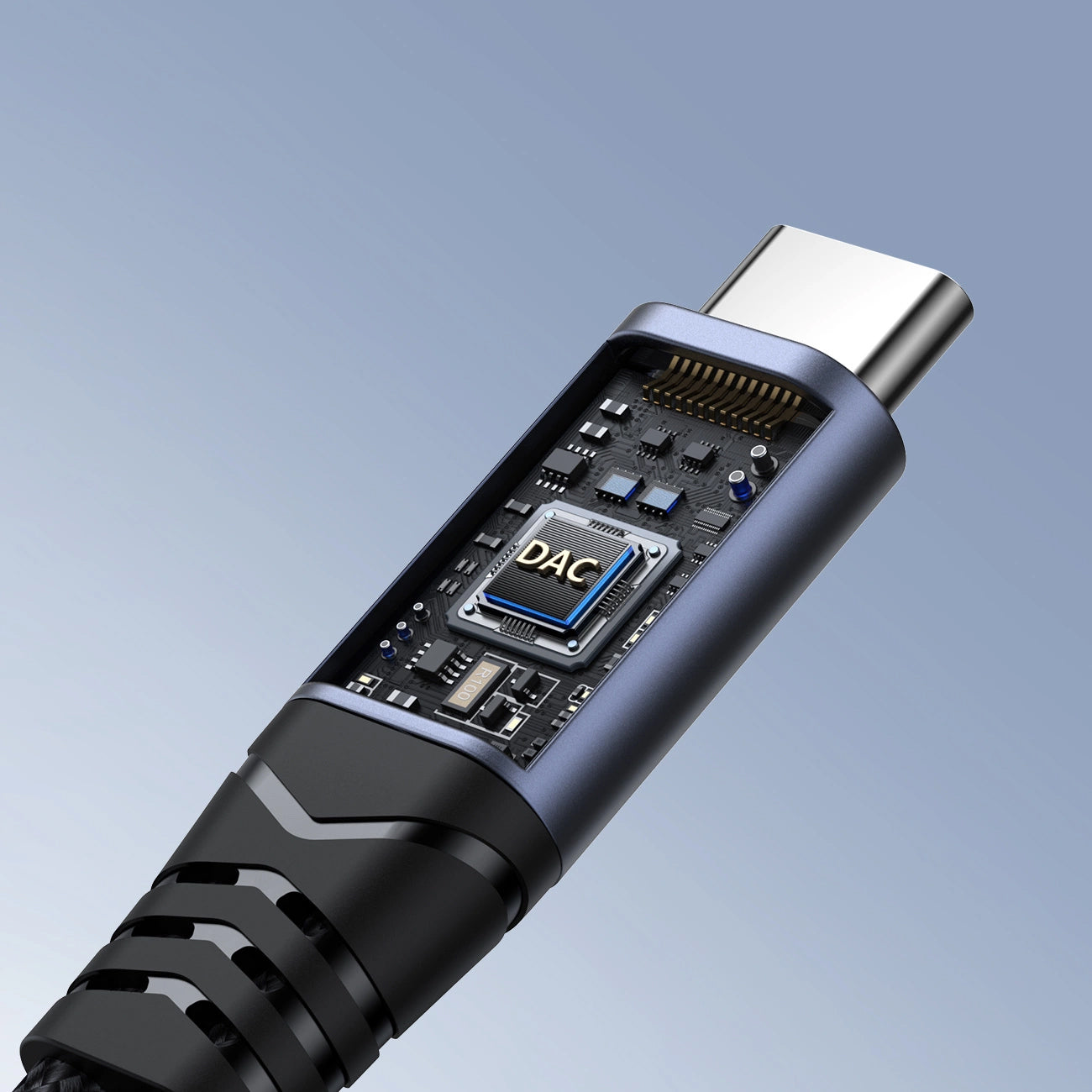 Audio kabel USB-C - 3.5mm / USB-C Joyroom SY-C02, 0.14m, černý