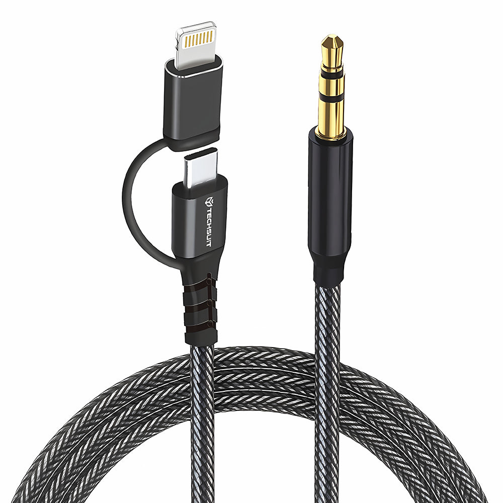 USB-C / Lightning Audio Cable - 3.5mm Techsuit AC15 EchoSnap, 1m, Black