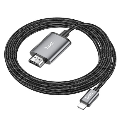 Audio a video kabel Lightning - HDMI HOCO UA27, 2m, šedý