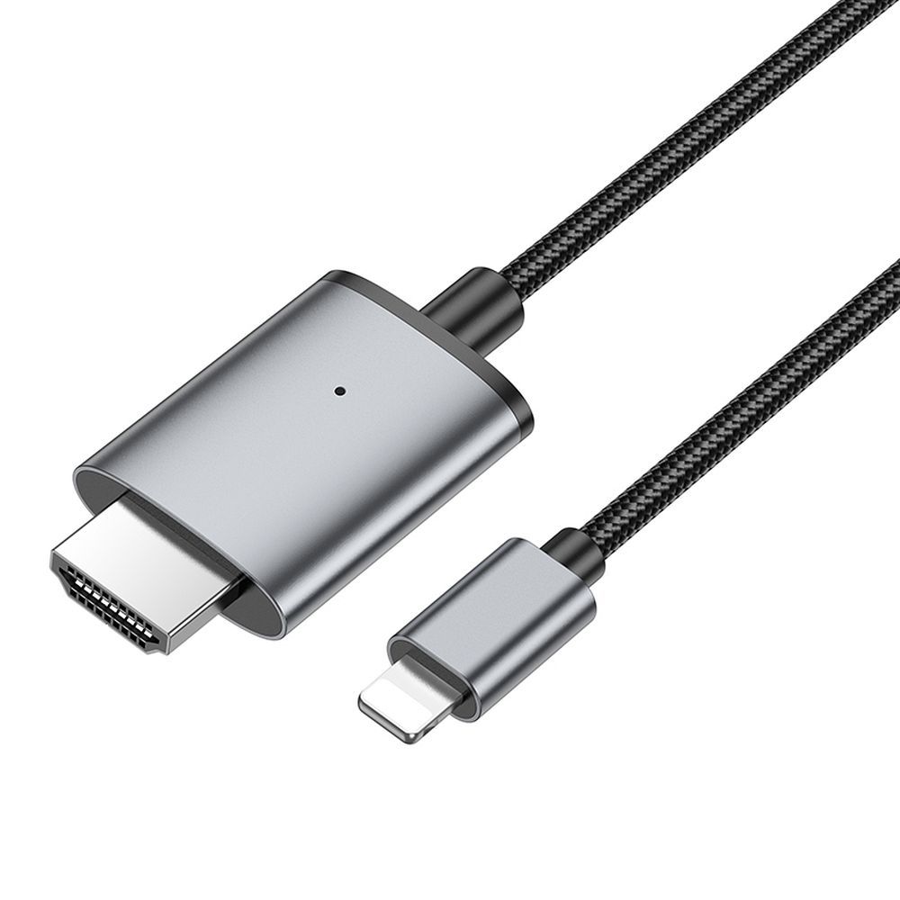 Audio a video kabel Lightning - HDMI HOCO UA27, 2m, šedý