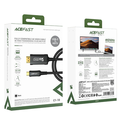 USB-C to HDMI Audio and Video Cable Acefast C1-10, 1.8m, Black