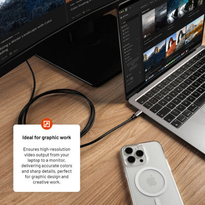 Audio a video kabel USB-C - HDMI Fixed, 2m, šedý