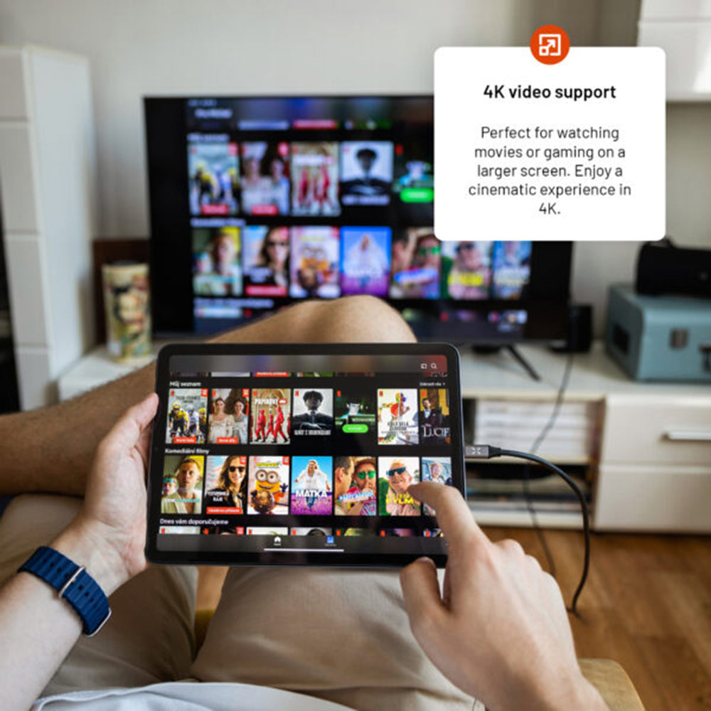 Audio a video kabel USB-C - HDMI Fixed, 2m, šedý