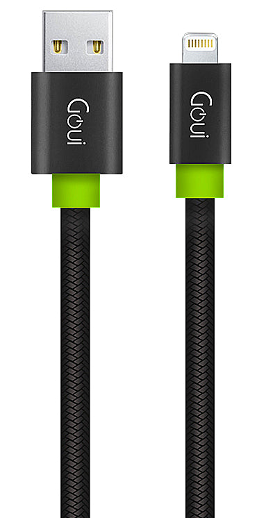 Datový a nabíjecí kabel USB-A - Lightning Goui Fashion Flat, 18W, 1m, černý G-LC8PINFBF-K