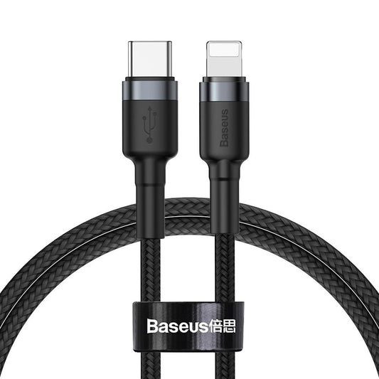 Datový a nabíjecí kabel USB-C - Lightning Baseus Cafule, 18W, 1m, šedý CATLKLF-G1 CATLKLF-G1