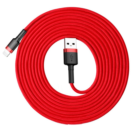 Datový a nabíjecí kabel USB-A - Lightning Baseus Cafule, 18W, 3m, Červený CALKLF-R09