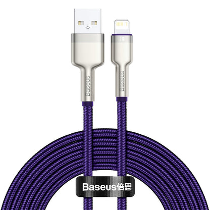 Datový a nabíjecí kabel USB-A - Lightning Baseus Cafule Metal Series, 18W, 2m, Fialový CALJK-B05