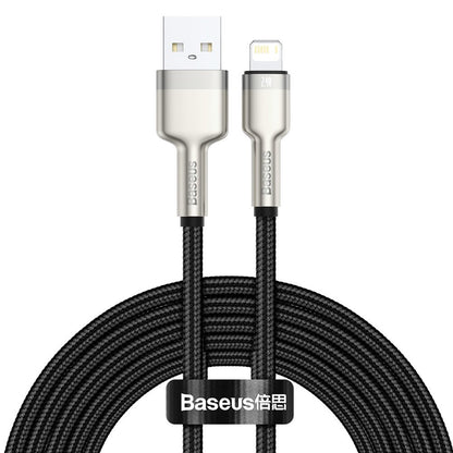 Datový a nabíjecí kabel USB-A - Lightning Baseus Cafule Metal Series, 18W, 2m, černý CALJK-B01