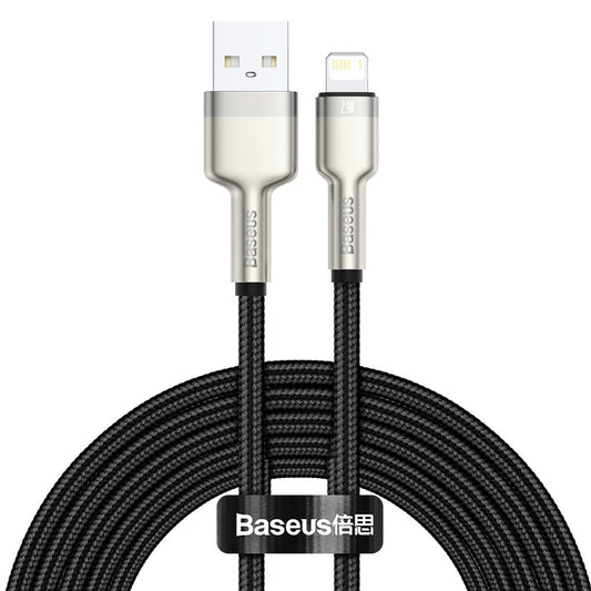 Datový a nabíjecí kabel USB-A - Lightning Baseus Cafule Metal Series, 18W, 2m, černý CALJK-B01