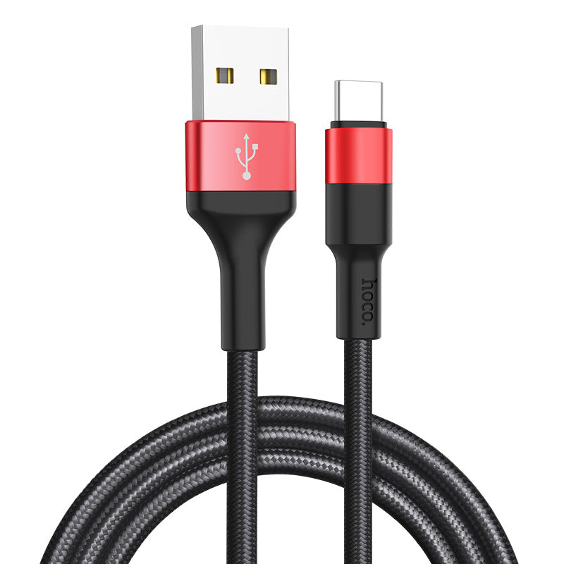 Datový a nabíjecí kabel USB-A - USB-C HOCO X26 Xpress, 18W, 1m, Černá Červená