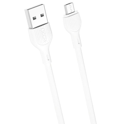 Datový a nabíjecí kabel USB-A - microUSB XO Design NB200, 10W, 1m, Bílý