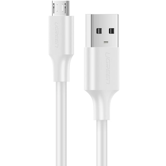 Datový a nabíjecí kabel USB-A - microUSB UGREEN US289, 18W, 1,5m, bílý