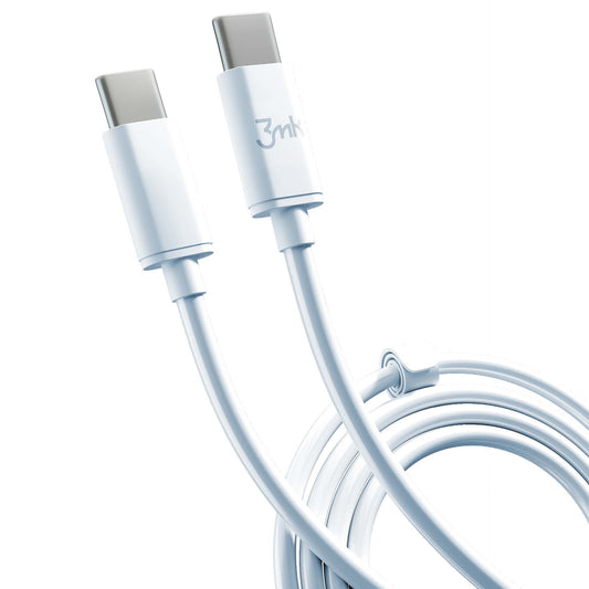 Datový a nabíjecí kabel USB-C - USB-C 3MK Hyper, 100W, 2m, bílý