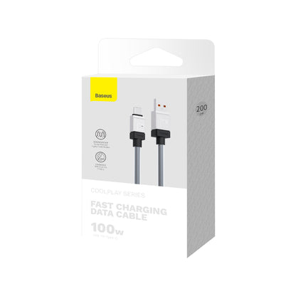 Datový a nabíjecí kabel USB-A - USB-C Baseus CoolPlay, 100W, 2m, Černý CAKW000701