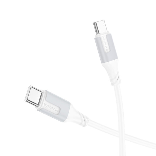 Kabel pro data a nabíjení USB-C - USB-C Borofone BX101 Creator, 60W, 1m, bílý