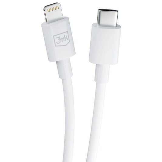 Datový a nabíjecí kabel USB-C - Lightning 3MK Hyper, 20W, 1,2m, bílý