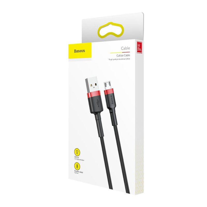 Baseus Cafule USB-A to microUSB Data and Charging Cable, 18W, 2m, Red