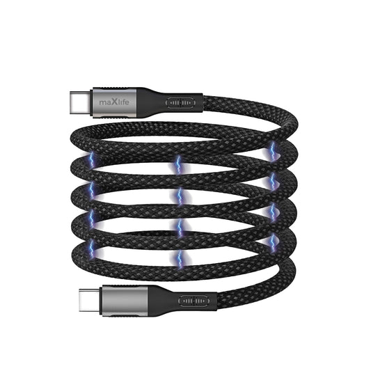 Datový a nabíjecí kabel USB-C - USB-C MaXlife MXUC-11 Magnetic, 100W, 1m, Černý
