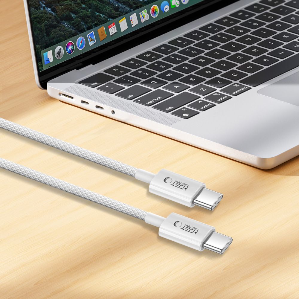 Kabel pro data a nabíjení USB-C - USB-C Tech-Protect Ultraboost Lite, 60W, 1m, Stříbrný