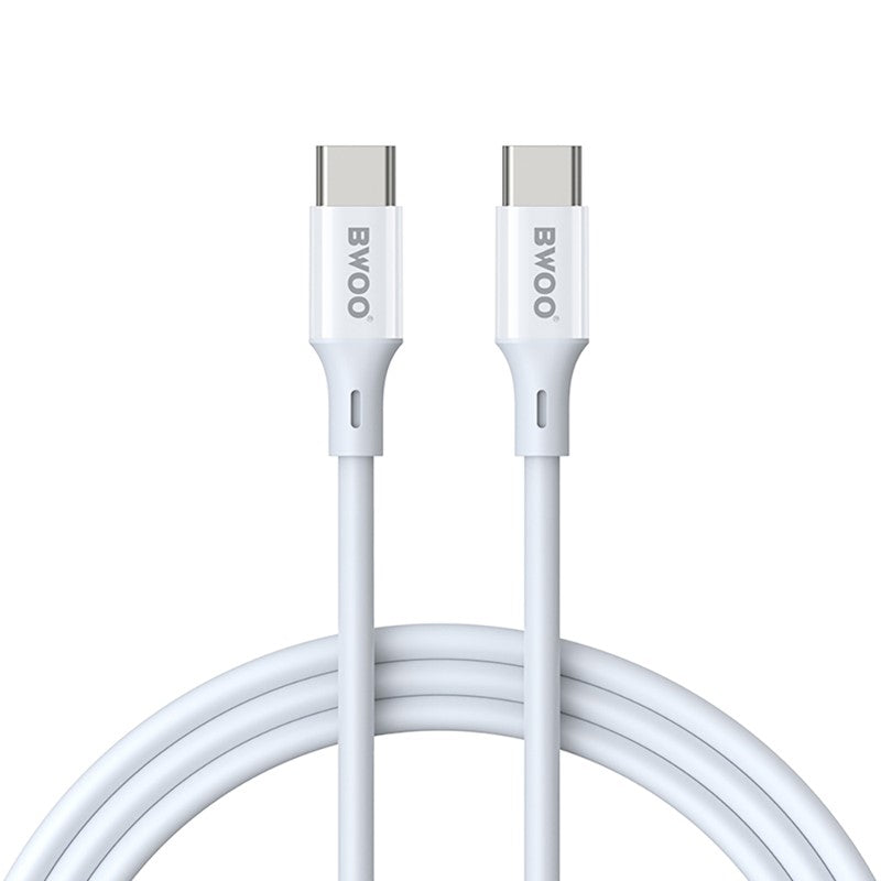 Datový a nabíjecí kabel USB-C - USB-C BWOO X282, 60W, 1m, Bílý