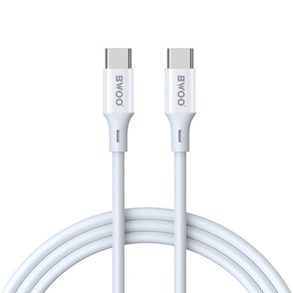 Datový a nabíjecí kabel USB-C - USB-C BWOO X282, 60W, 1m, Bílý
