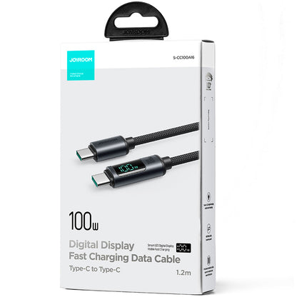 Kabel pro data a nabíjení USB-C - USB-C Joyroom S-A16 Prism Display, 100W, 1.2m, černý