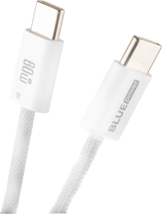 Datový a nabíjecí kabel USB-C - USB-C Blue Power NB-Q273, 60W, 1m, Bílý